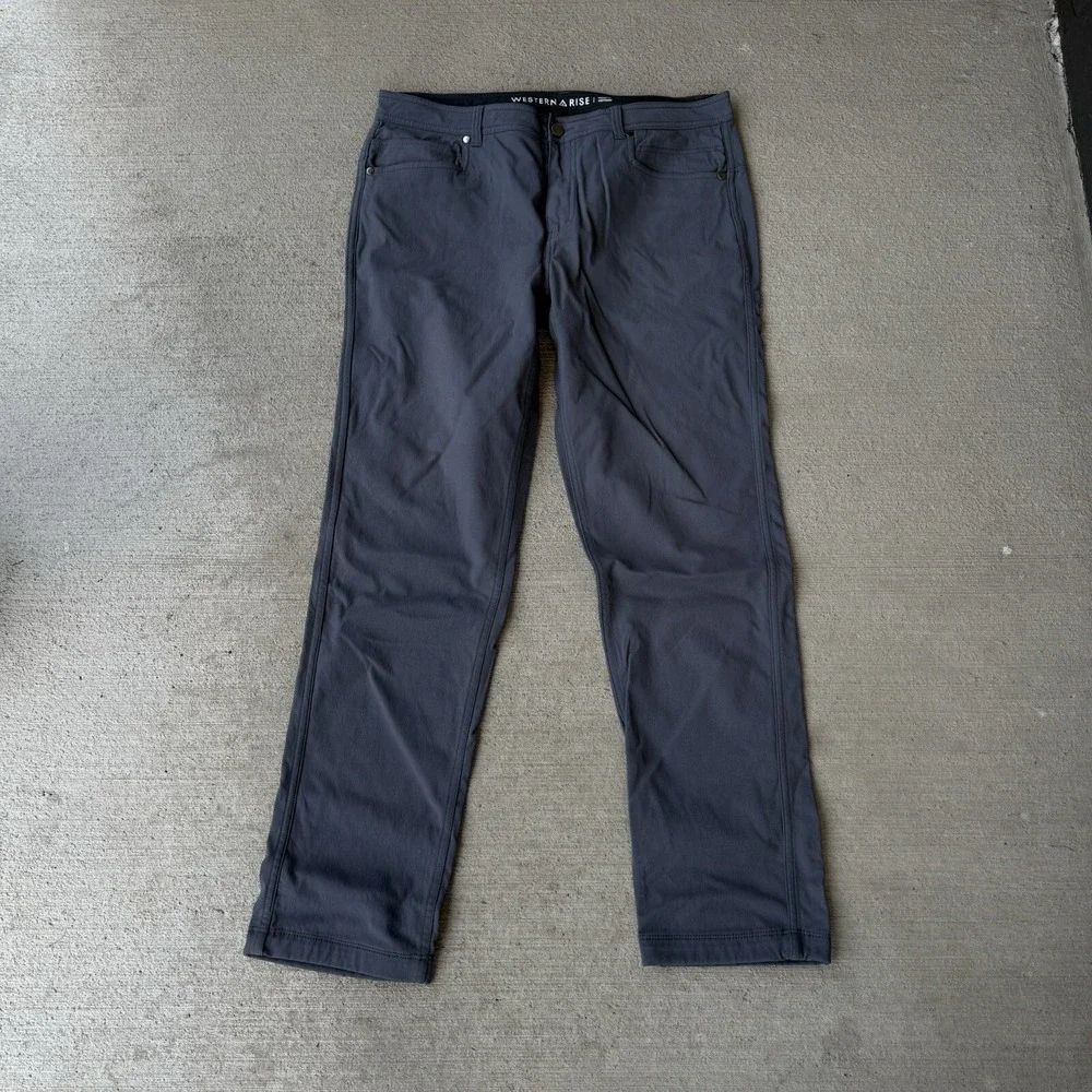 Western Rise Diversion Classic Pants 34x31 Navy Slim Travel Performance Stretch